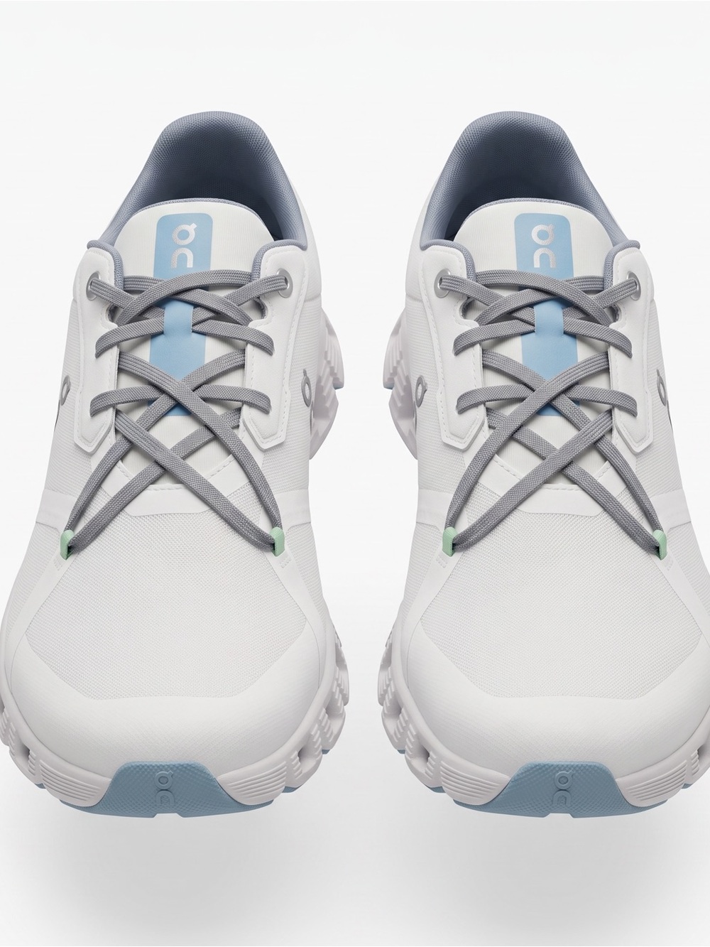 On Running White Sneakers with Light Blue Inner Lining